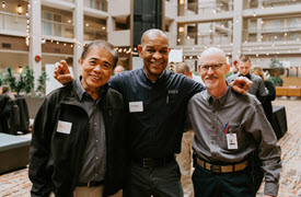 Coworkers standing together