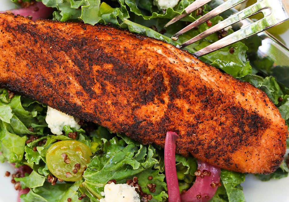 Sloane's Valley Village's iconic Kale and Quinoa with Atlantic Salmon Salad.