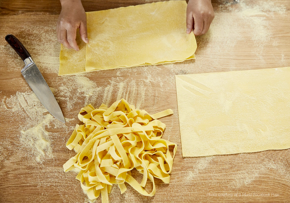Fresh pasta preparation from a Mano in San Francisco.