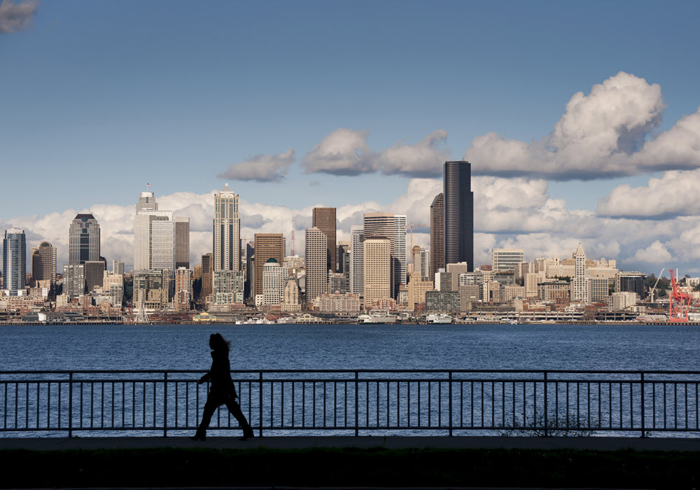View of Seattle on a cloudy day.