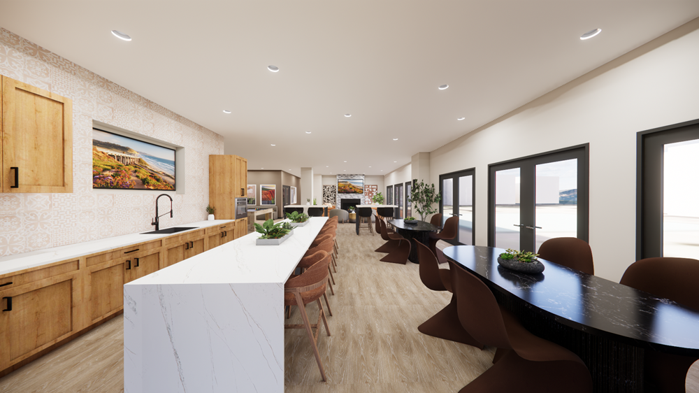 Clubroom with Kitchenette and TVs