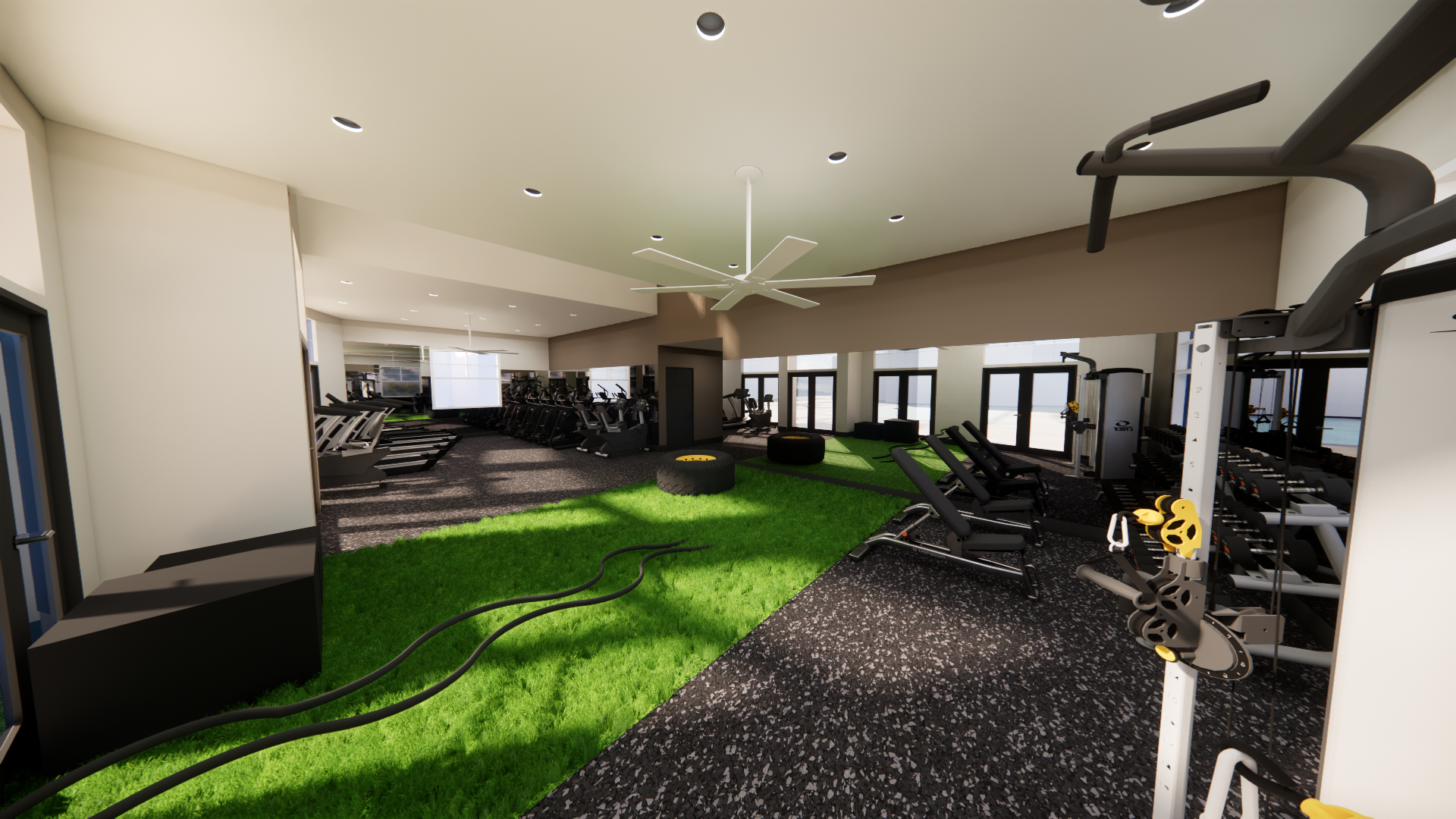 Carmel Creek fully equipped gym with state-of-the art fitness equipment