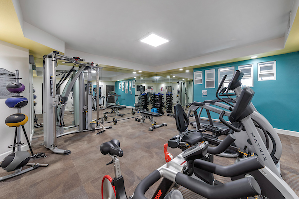 Courtyard with fountain and plants.