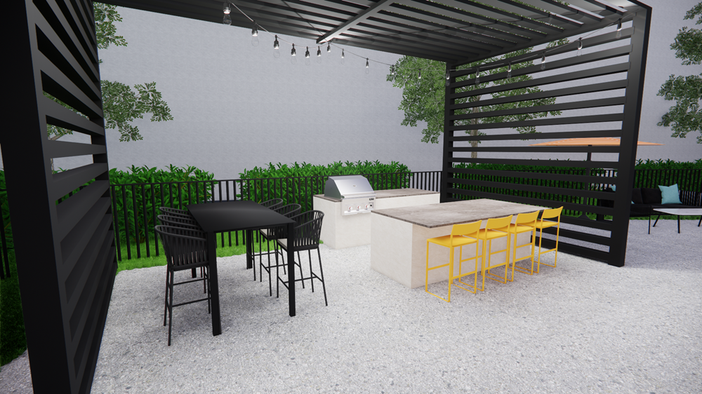 Barbecue Area with Bar Seating